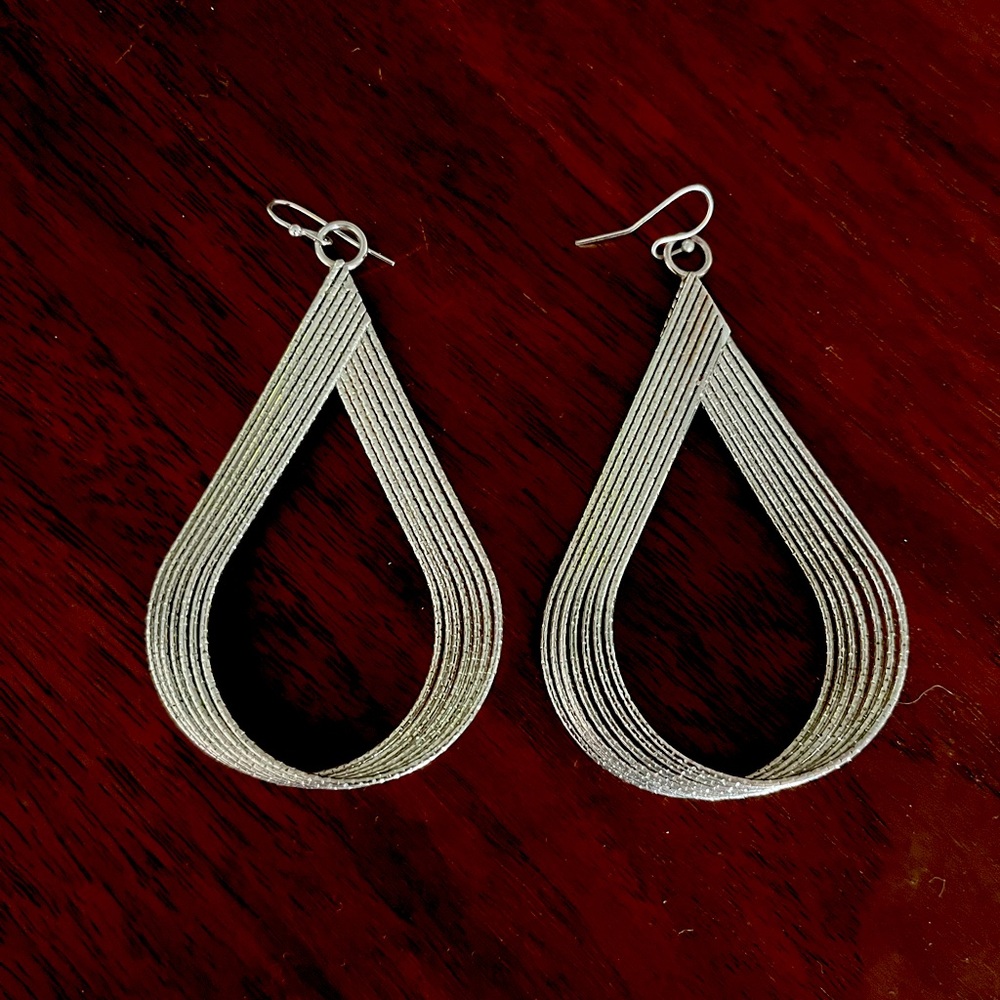 Silver teardrop earrings